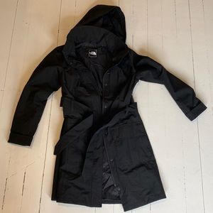 North Face black womens rain coat sz s